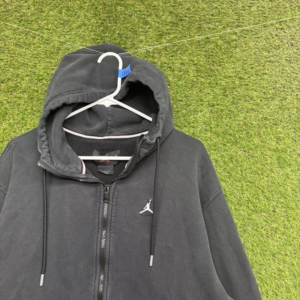Jordan Hoodie Mens Large 23 Graphic Jumpman Logo Sportswear Y2K Dri-fit Black
